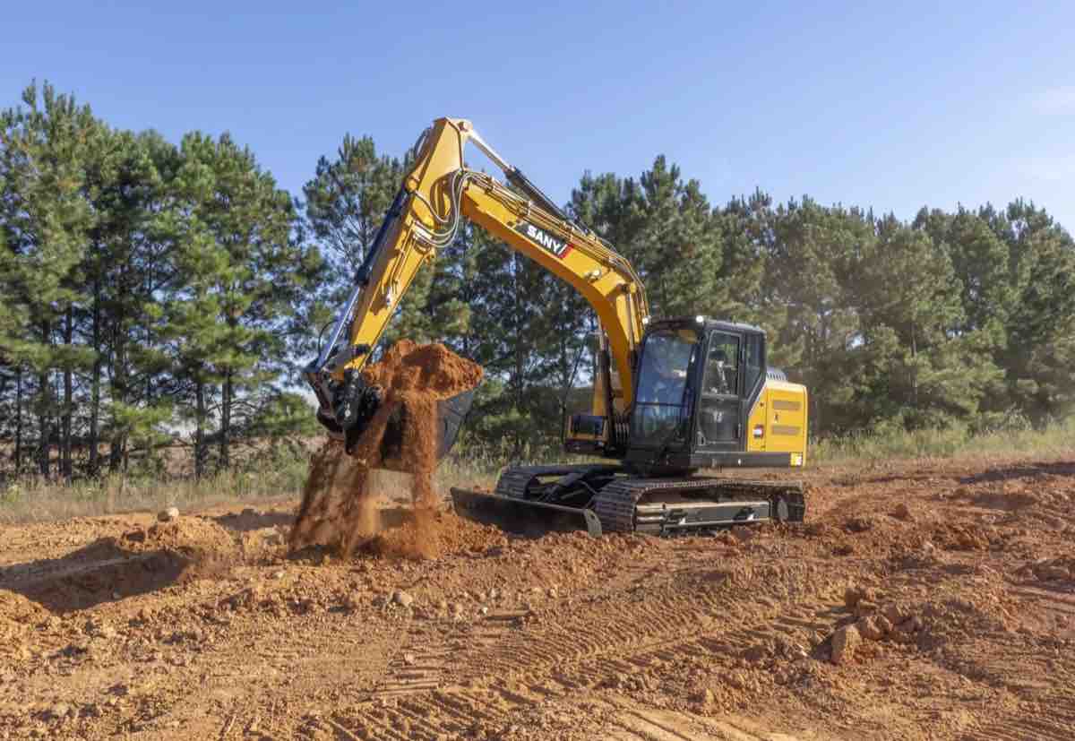 SANY SY135C excavator — used to identify the machine class for parts
