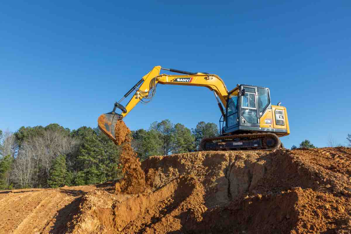 SANY SY75C excavator — used to identify the machine class for parts